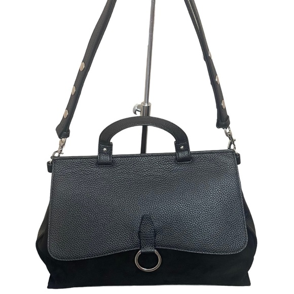 NOT FOR SALE New! Rebecca Minkoff Medium Keith
Flap Suede & Leather Satchel
BLAC - Picture 8 of 16